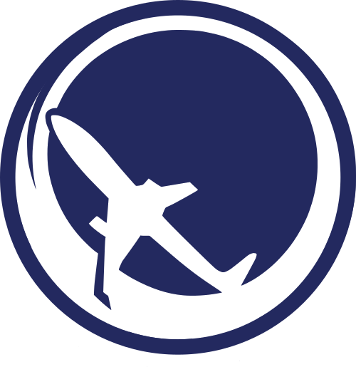 Fly for Points logo: a plane taking off in a circle